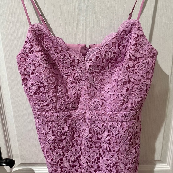 J. Crew Guipure Pastel Purple Eyelet Lace Spaghetti Strap Dress - Picture 8 of 15